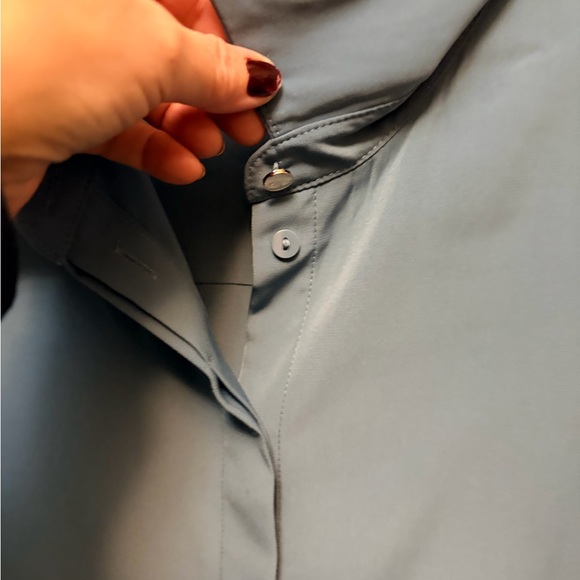 H&M Oversized Pigeon Blue Button-Down Shirt - Picture 6 of 7